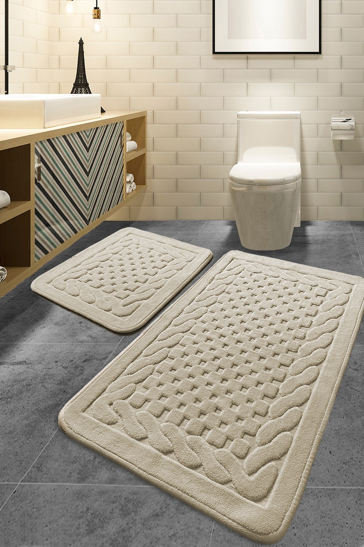 Set de covorașe de baie L'Essentiel Bambi Beige