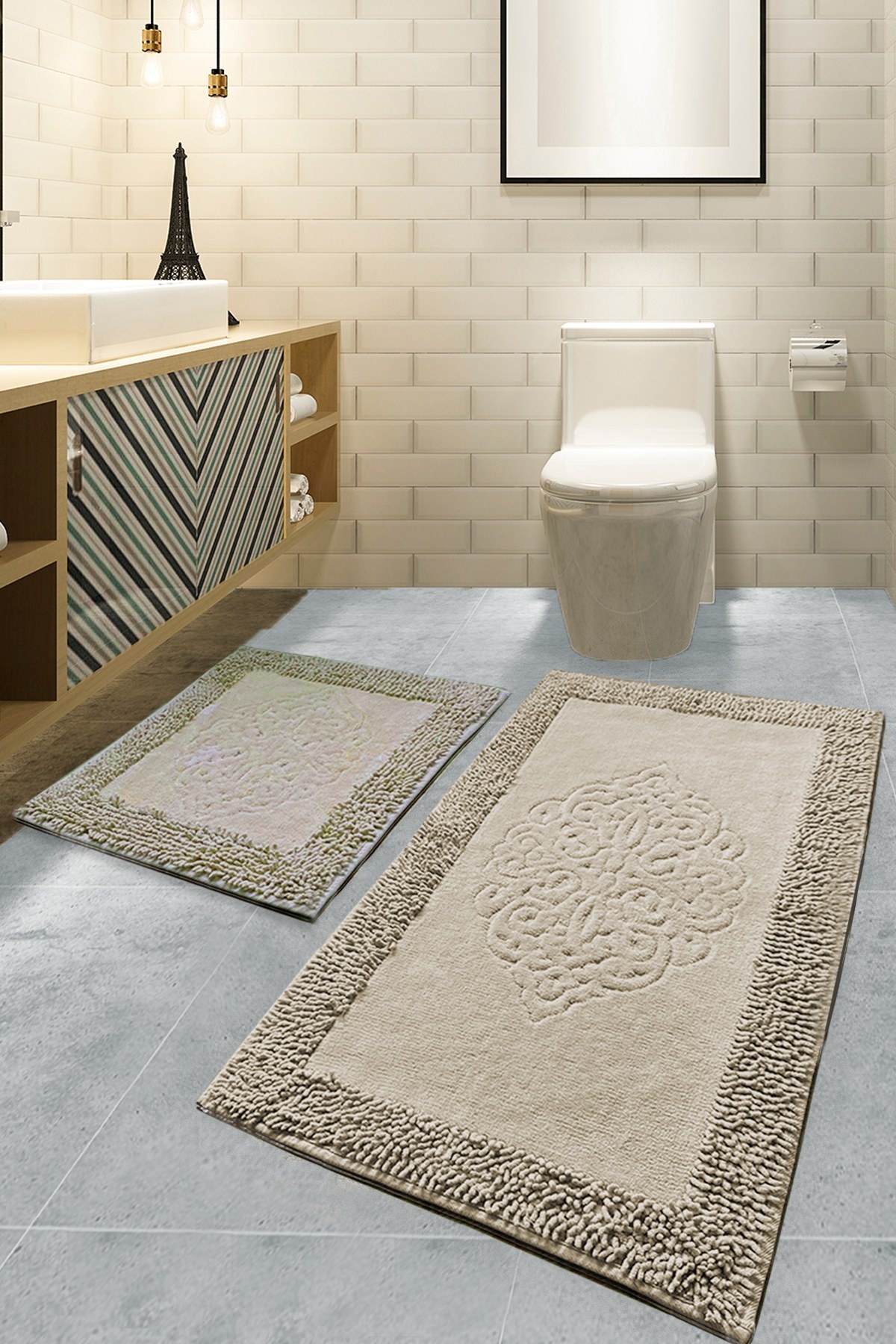 Set de covorașe de baie L'Essentiel Piante Beige