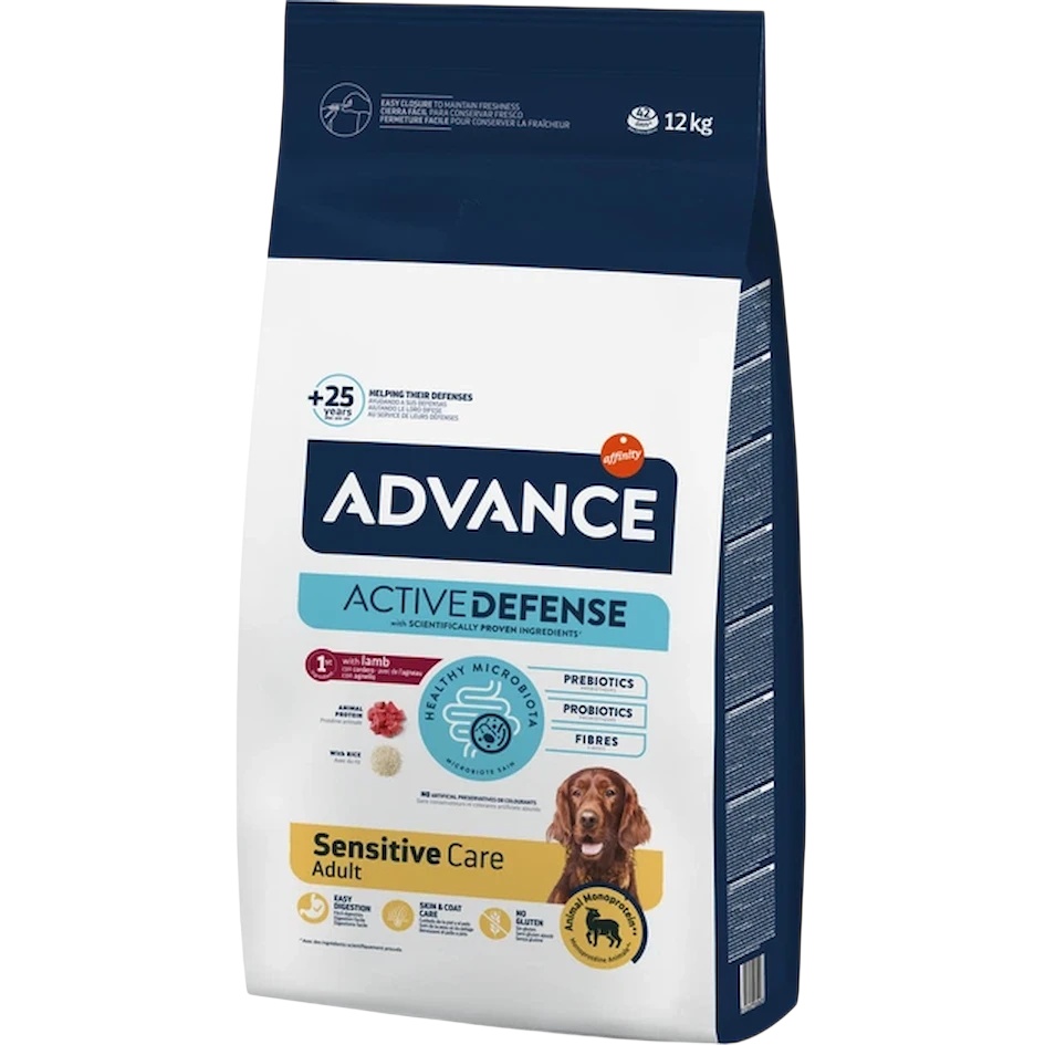 Hrană uscată pentru câini Advance Sensitive Medium Maxi Lamb & Rice 12kg