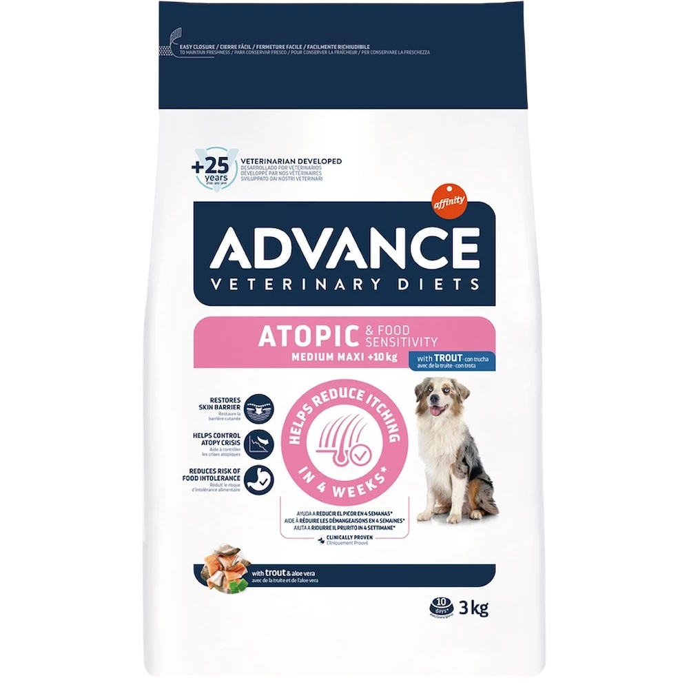 Hrană uscată pentru câini Advance Atopic Medium Maxi 3kg
