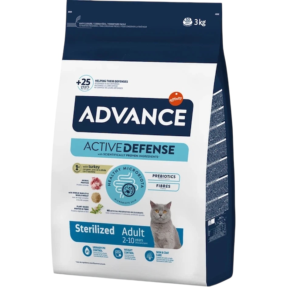 Hrană uscată pentru pisici Advance Sterilized Adult Turkey 3kg