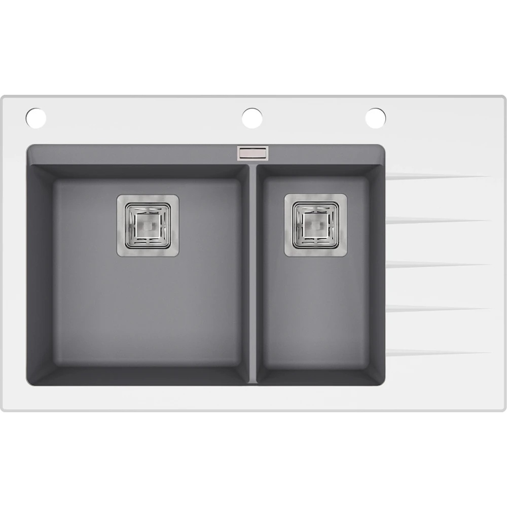 Chiuvetă de bucătărie Aquasanita Helika Delicia GQD150W Alumetallic