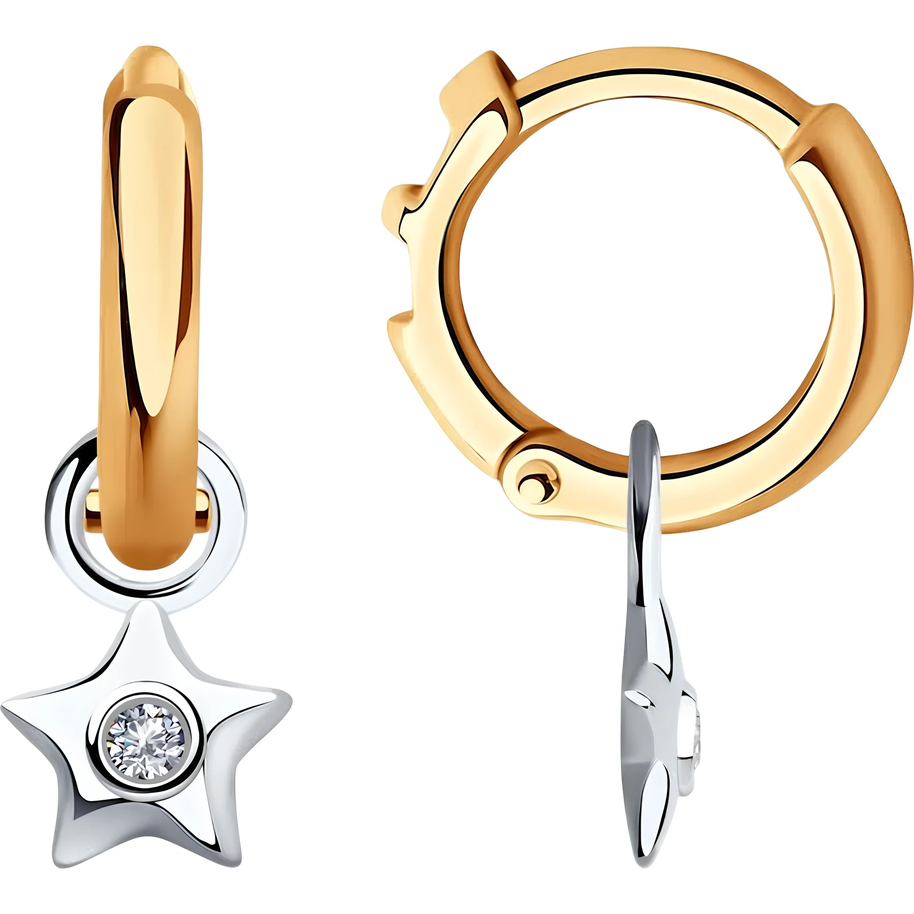Cercei din aur combinat cu diamante Casa Bosco 1021521 1,57g