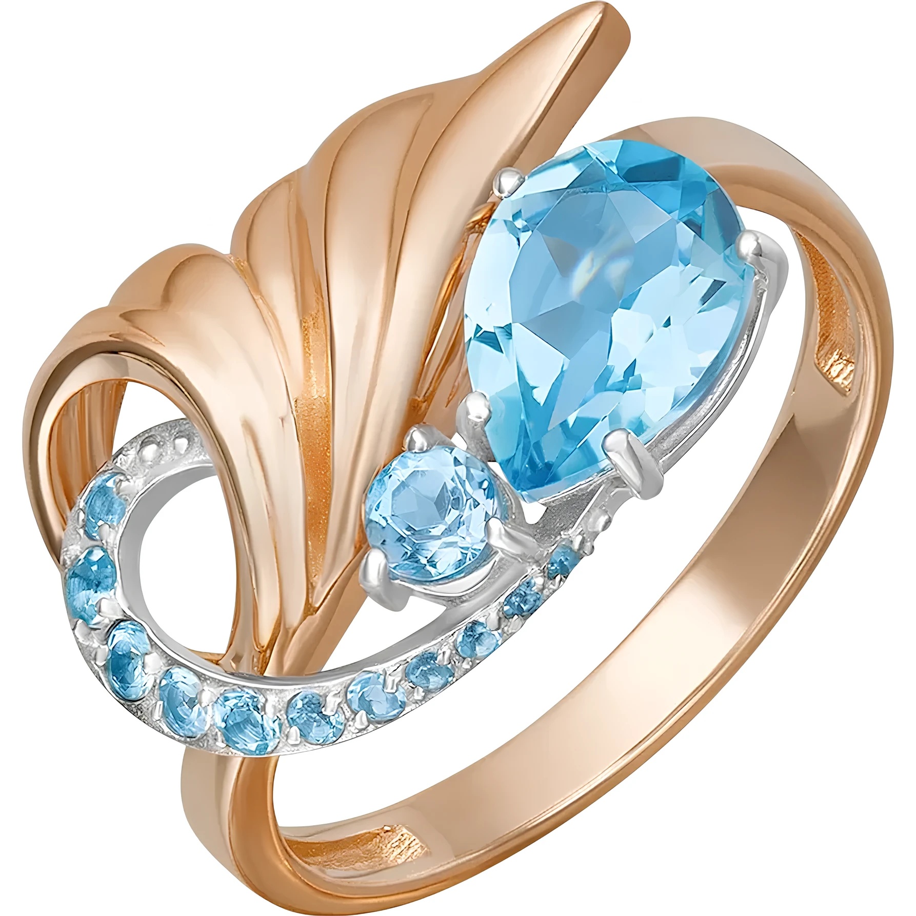 Inel din aur Red cu topaz Platina 01-5706-00-201-1111 2,71g s.18,5