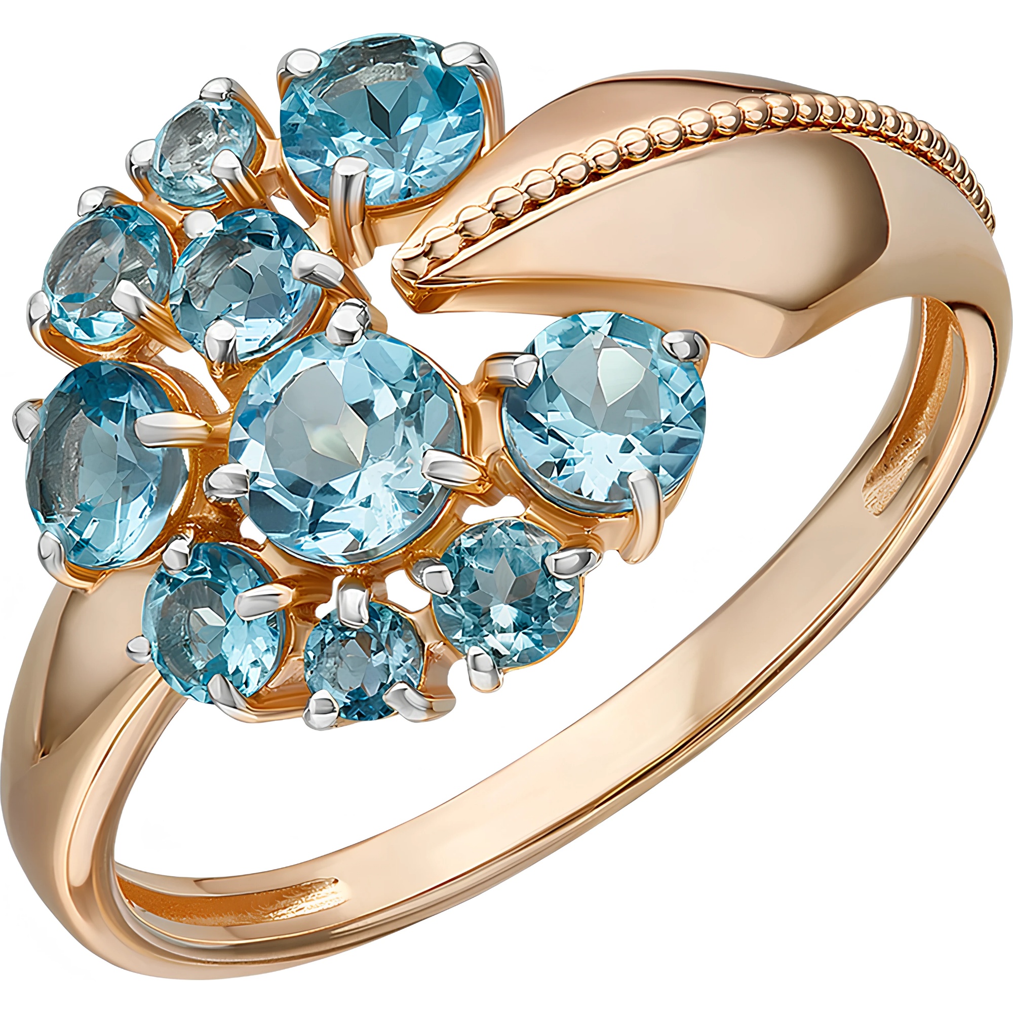 Inel din aur Red cu topaz Platina 01-5831-00-201-1110 2,43g s.17,5