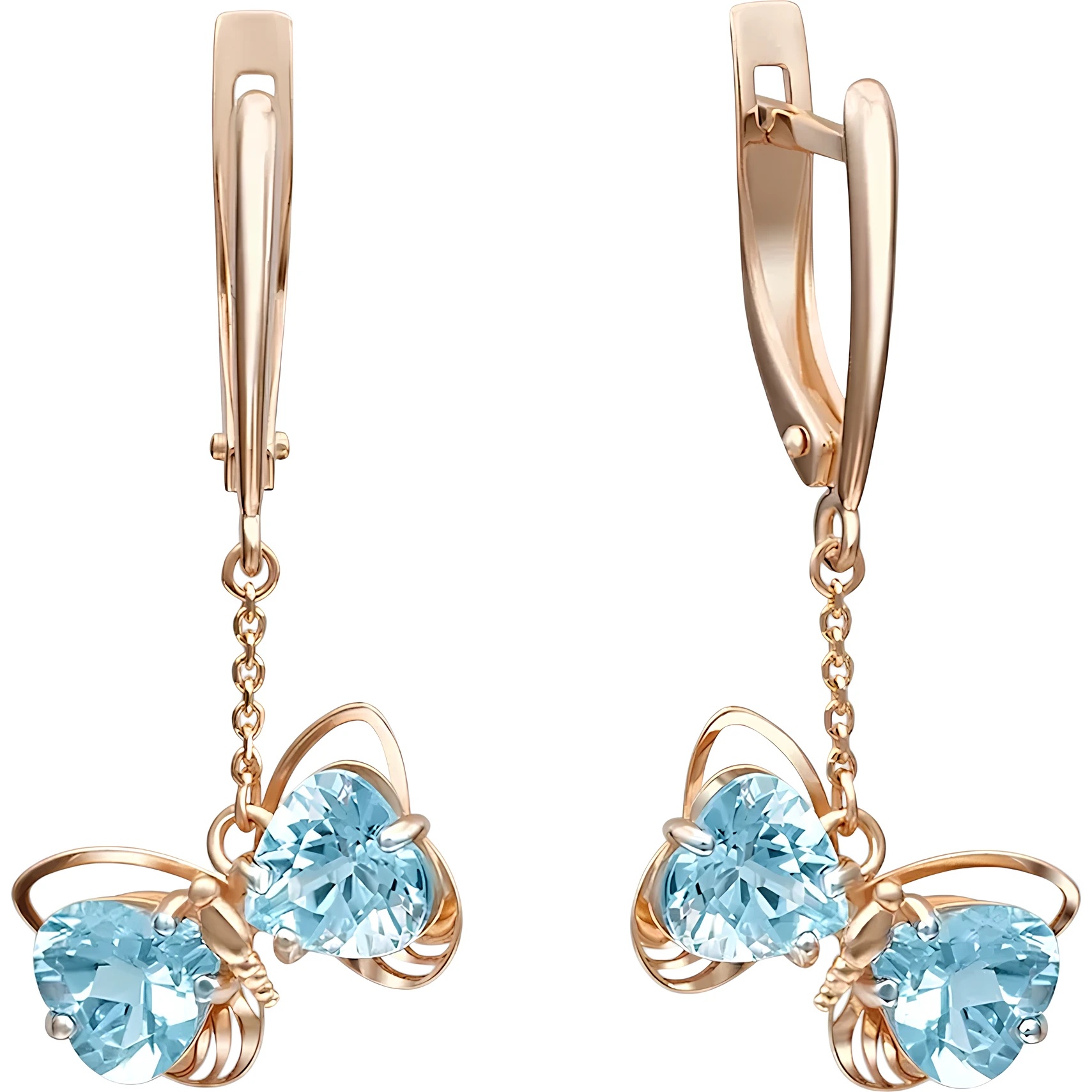 Cercei din aur Red cu topaz Platina 02-4193-00-201-1110-57 3,49g