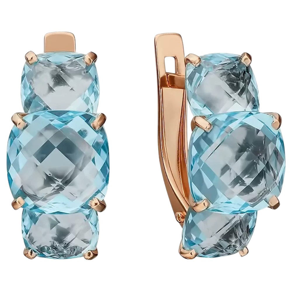 Cercei din aur Red cu topaz Platina 02-4556-00-201-1110-46 4,73g