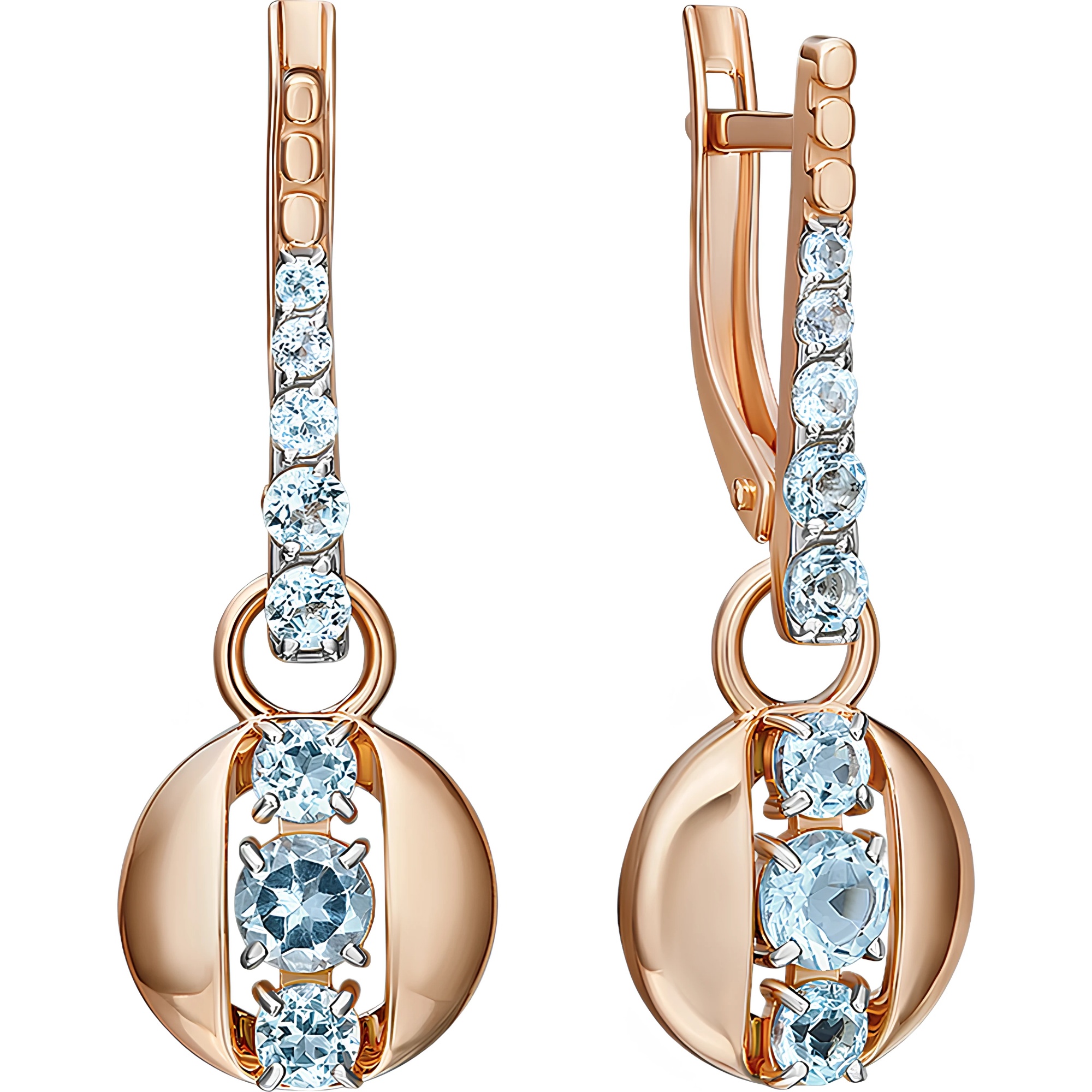 Cercei din aur Red cu topaz Platina 02-5401-00-201-1110 3,57g
