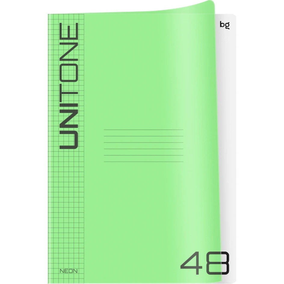Caiet BG UniTone A4 48 Neon Green (Т4ск48_пл 57514)