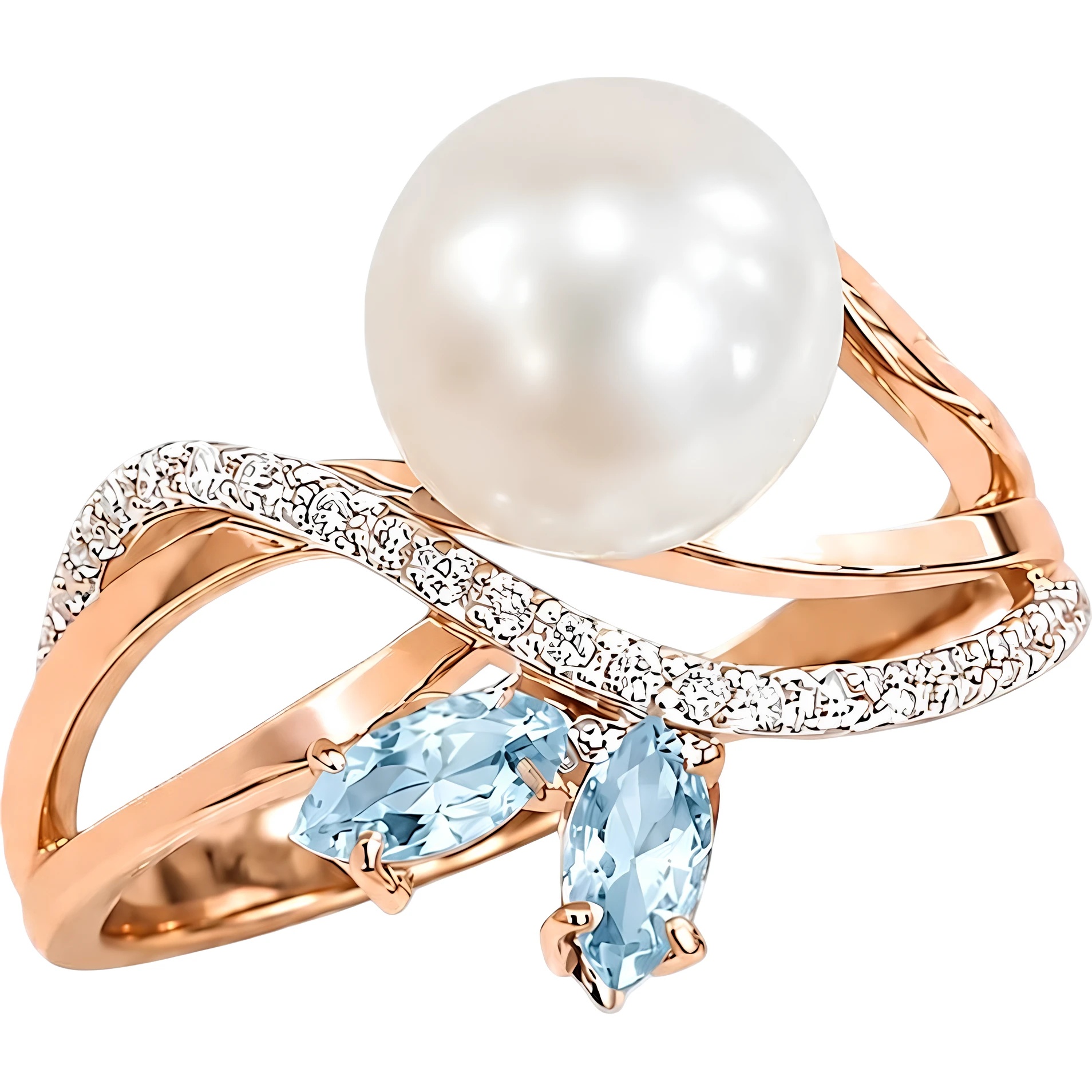 Inel din aur Red cu perla si topaz Platina 01-2191-00-306-1110-31 3,57g s.19
