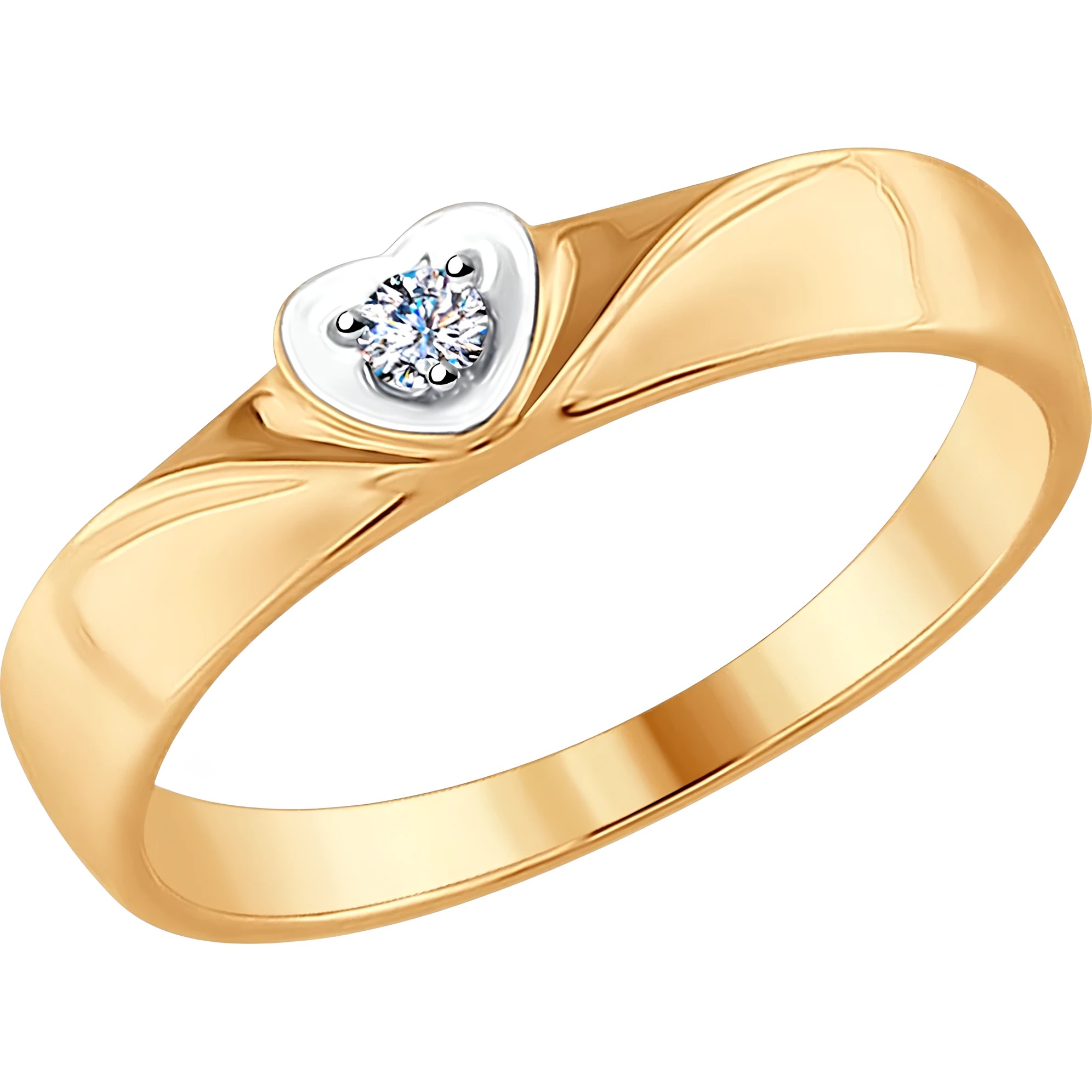 Inel din aur Yellow cu diamant Casa Bosco 1011618 1,83g s.17,5