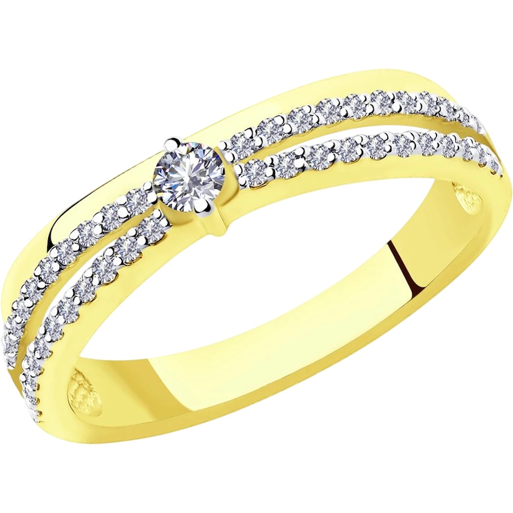 Inel din aur Yellow cu diamante Casa Bosco 1011896-2 2, s.17,5