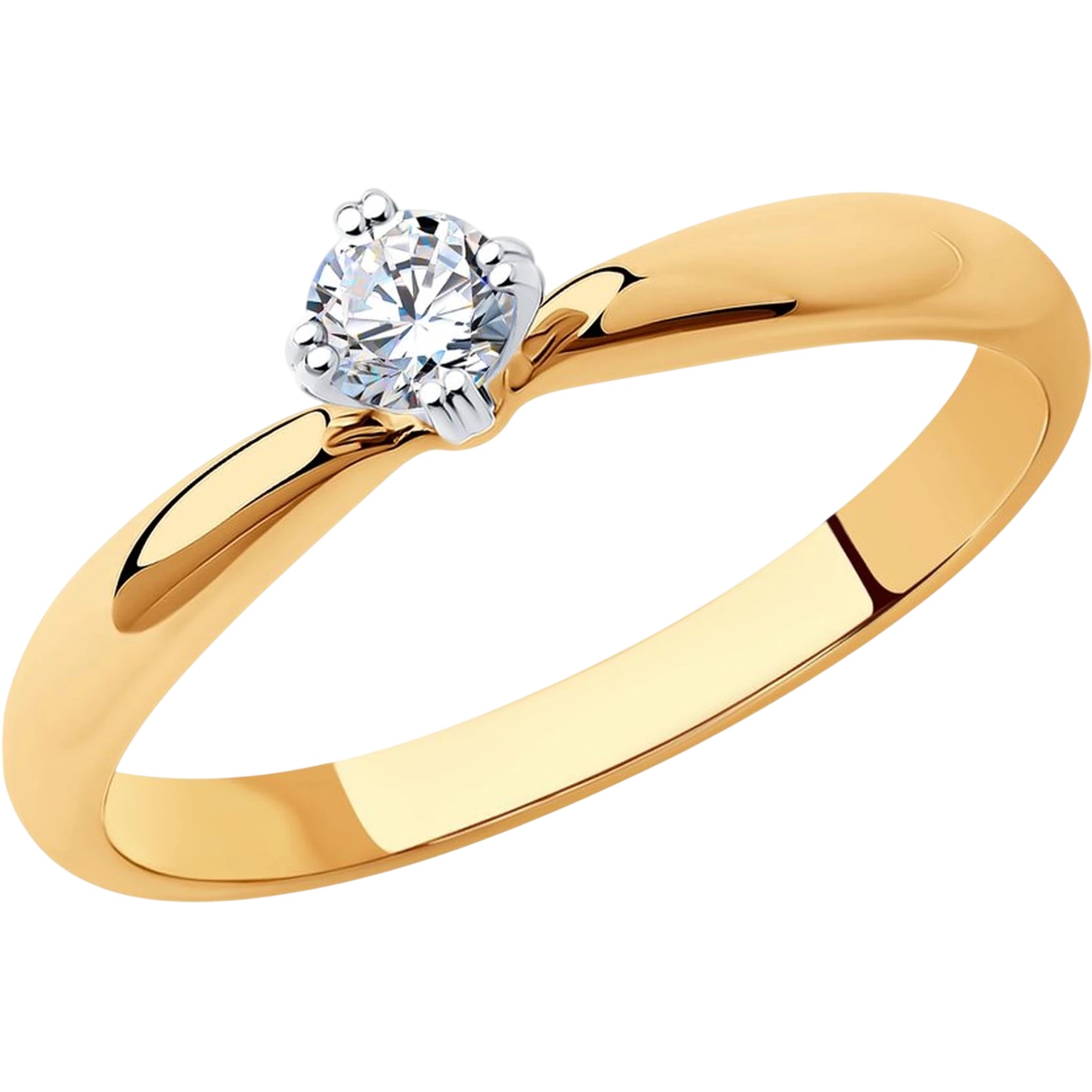 Inel din aur Red cu diamante Casa Bosco 1012167 1,84g s.17,5