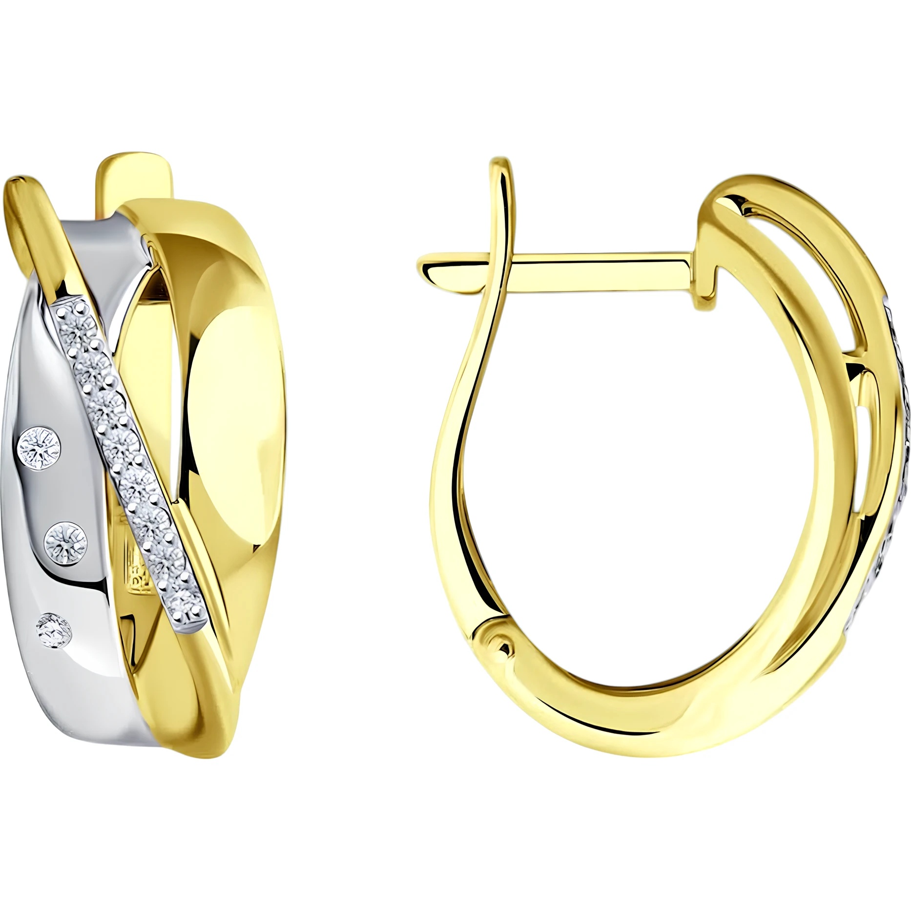 Cercei din aur Yellow cu diamante Casa Bosco 1021100-2 3,83g