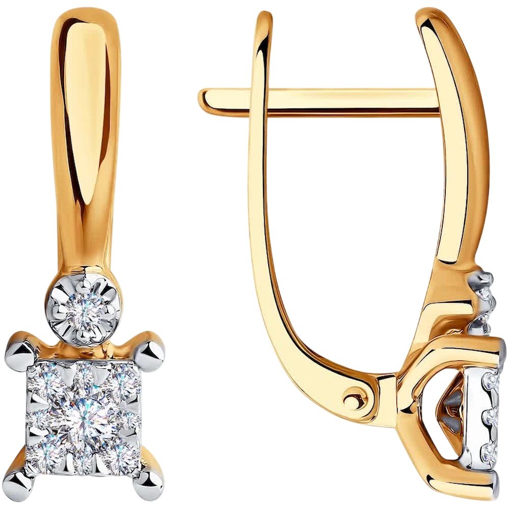 Cercei din aur Red cu diamante Casa Bosco 1021387 2,93g