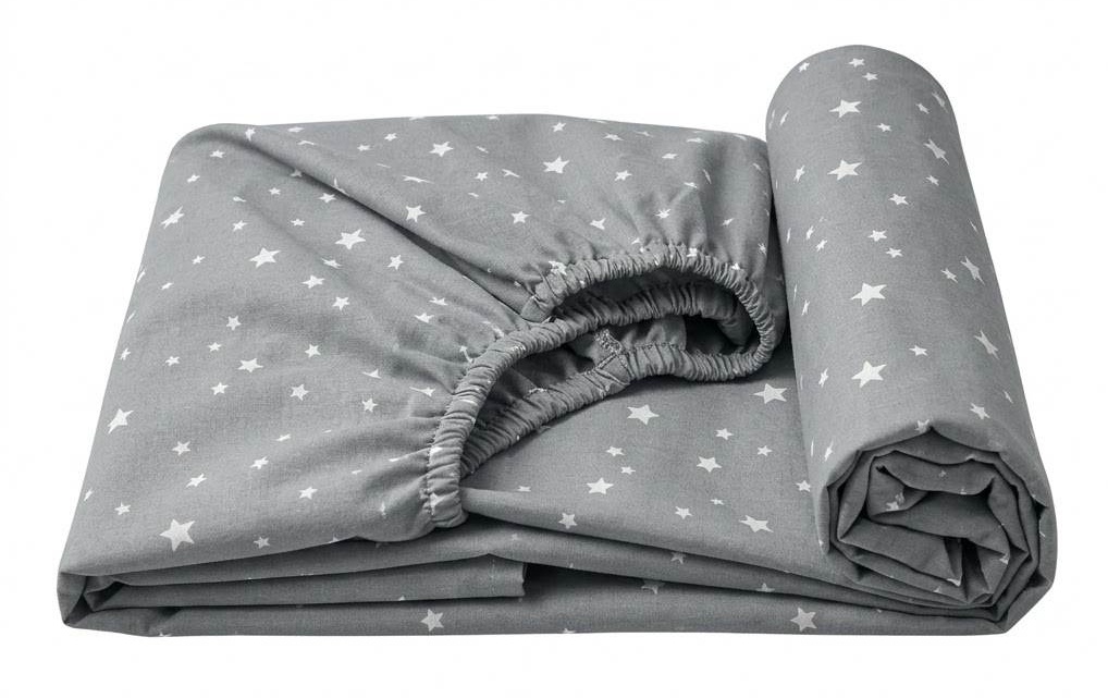 Cearșaf pentru copii Holala Kids Little Stars Grey White 190x80cm