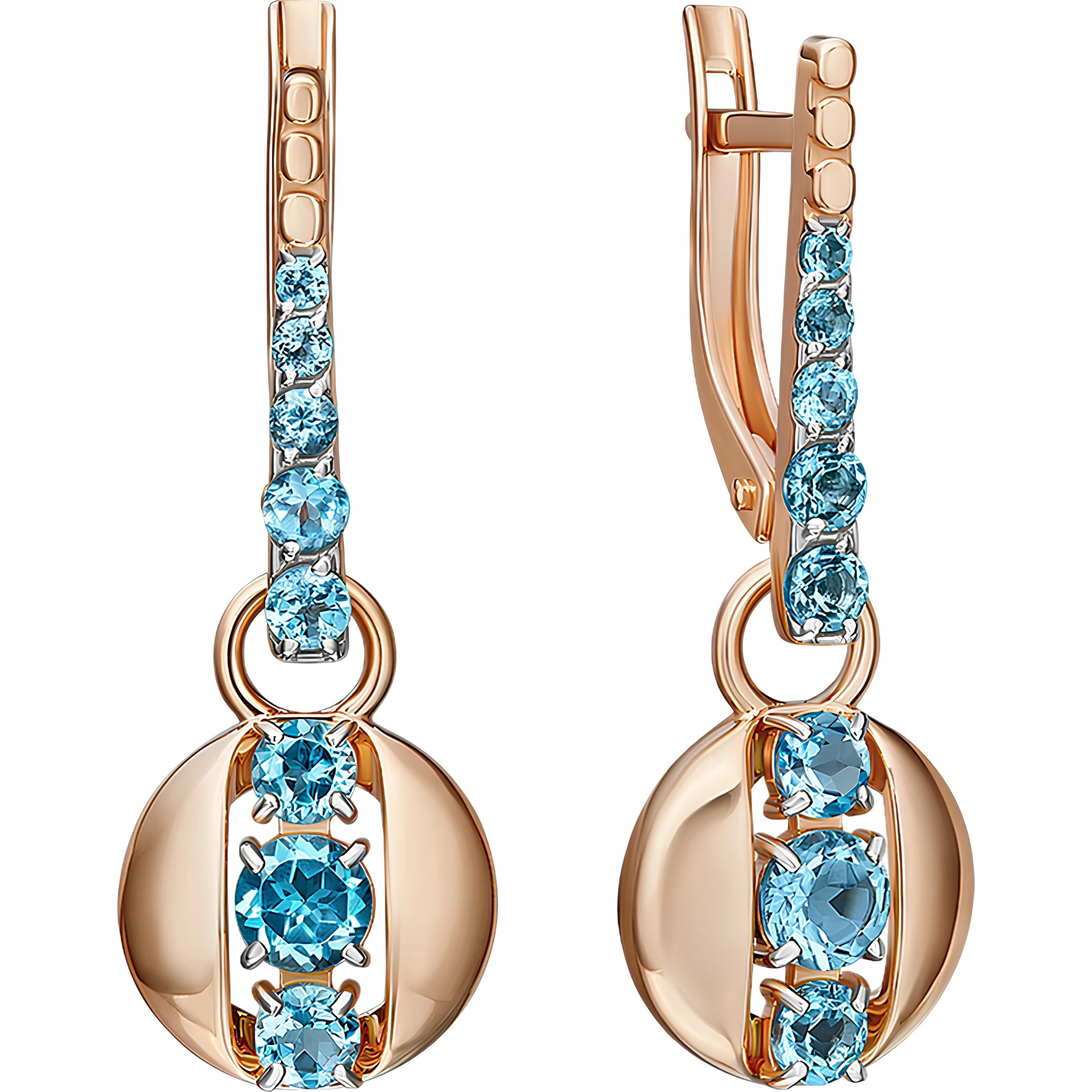 Cercei din aur Red cu topaz Platina 02-5401-01-201-1110 3,67g