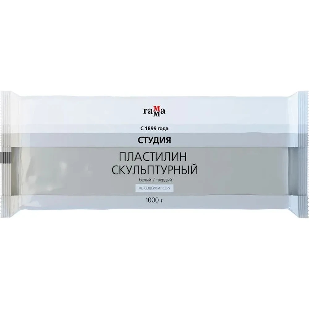 Plastilina Gamma Скульптурный White Твердый 1кг (2.80.Е100.003.1)