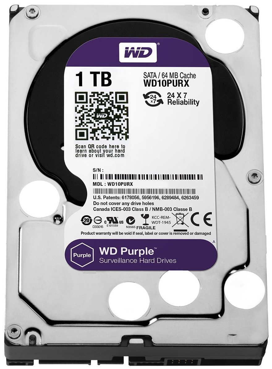 Жесткий диск Western Digital Caviar Purple 1Tb (WD10PURZ), купить по ...