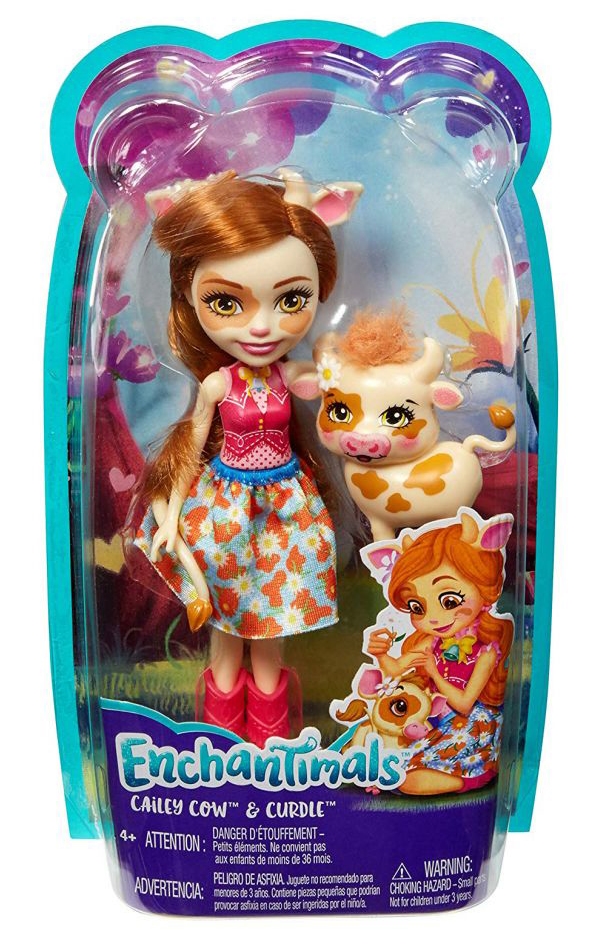 Păpușa Enchantimals Cailey Cow Doll & Curdle Figure (FXM77)