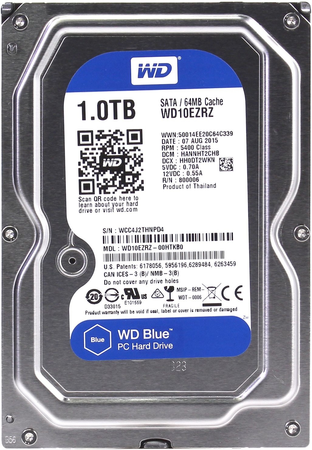 Жесткий диск Western Digital Caviar Blue 1Tb (WD10EZRZ-FR) - купить по ...