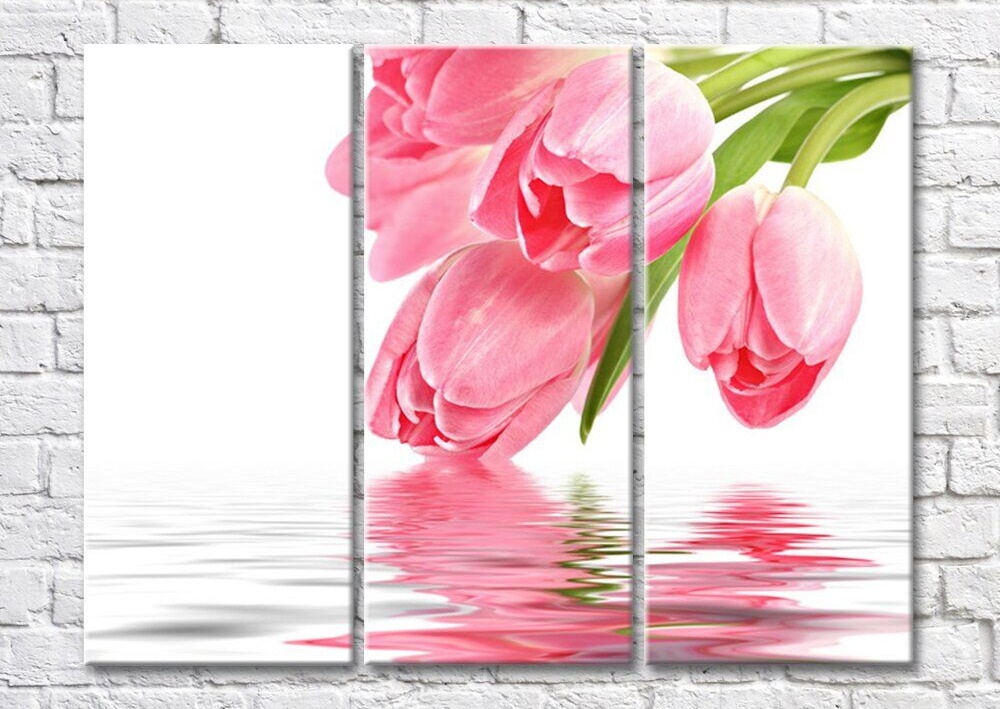 Magic Color Bouquet of Pink tulips over water