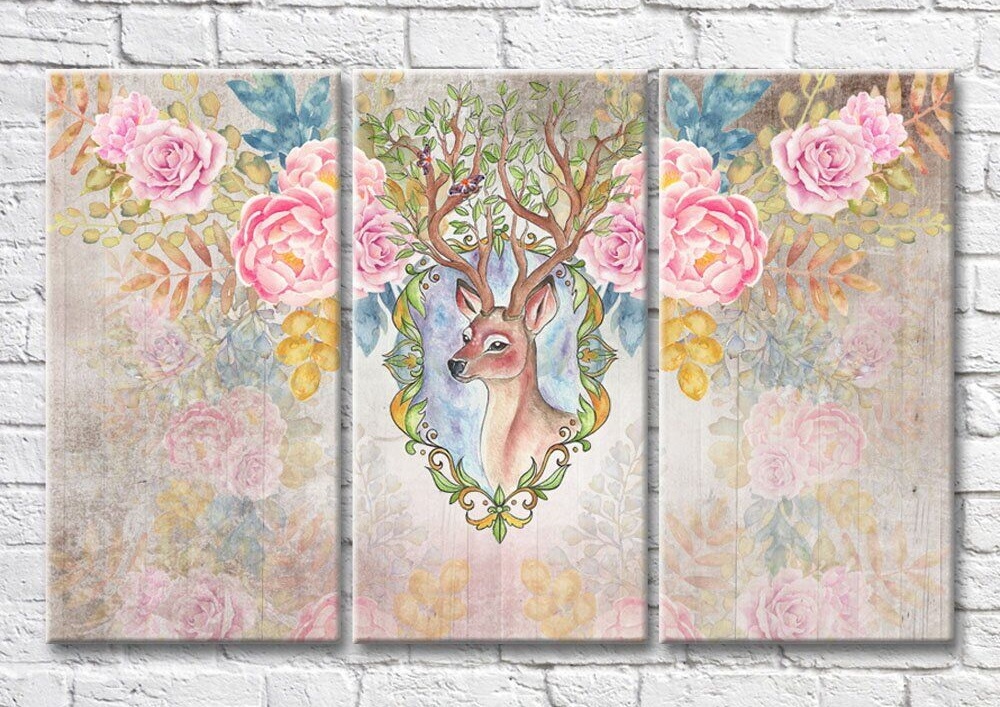 Magic Color Deer and Flowers