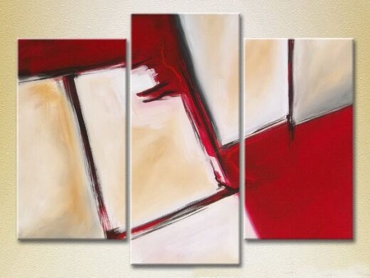 Pictură Magic Color Triptych Abstraction White/Red (2229449)