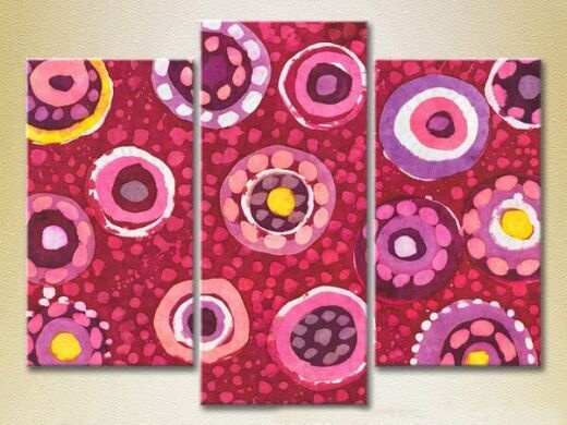 Pictură Magic Color Triptych Abstraction Pink / Yellow (2229498)