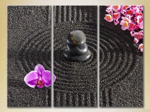 Pictură Gallerix Triptych Orchids and massage stones (2699506)