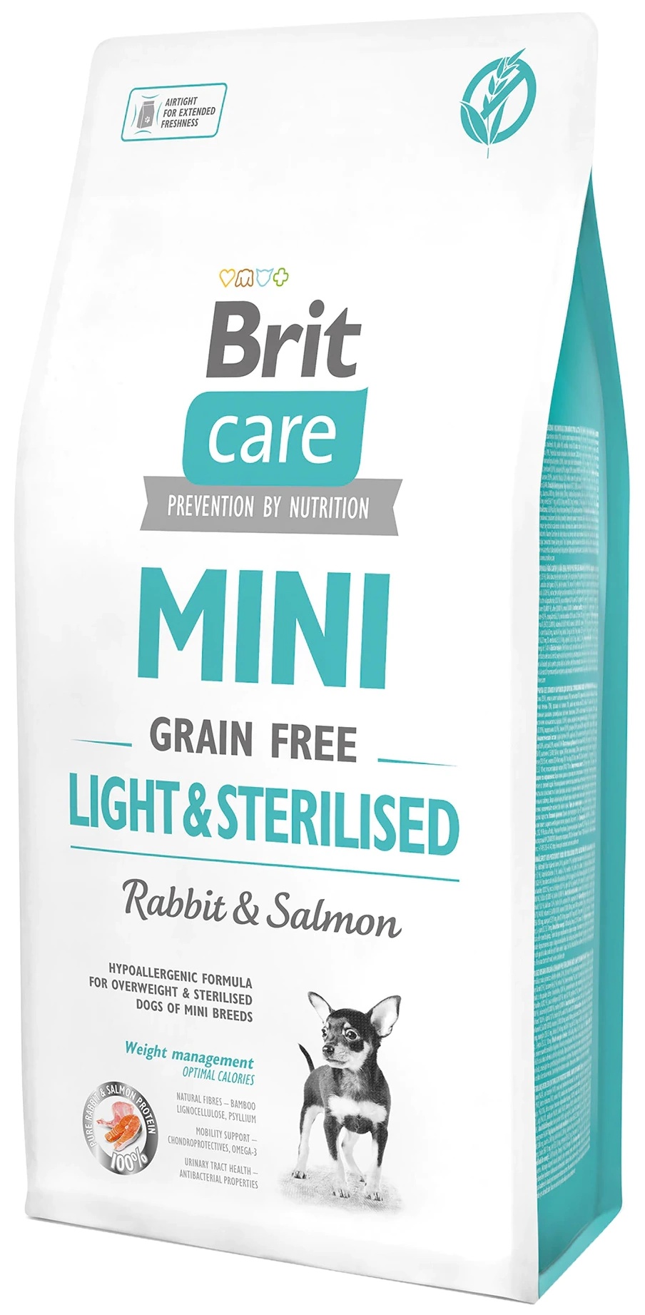 Hrană uscată pentru câini Brit Care Mini Grain Free Adult Light & Sterilised 7kg