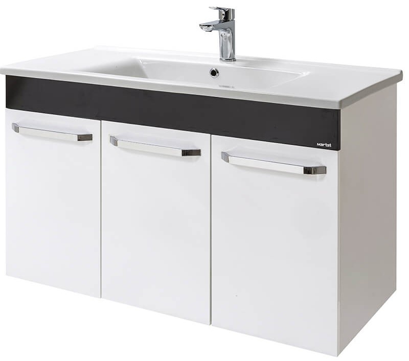 Шкаф с умывальником Martat Menekse 100 White/Black – PandaShop.md ...